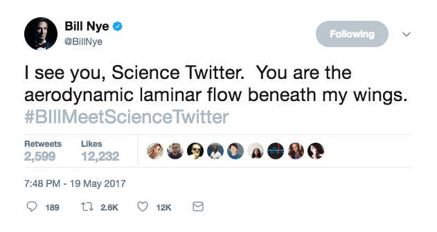 Bill Nye Response to Hashtag